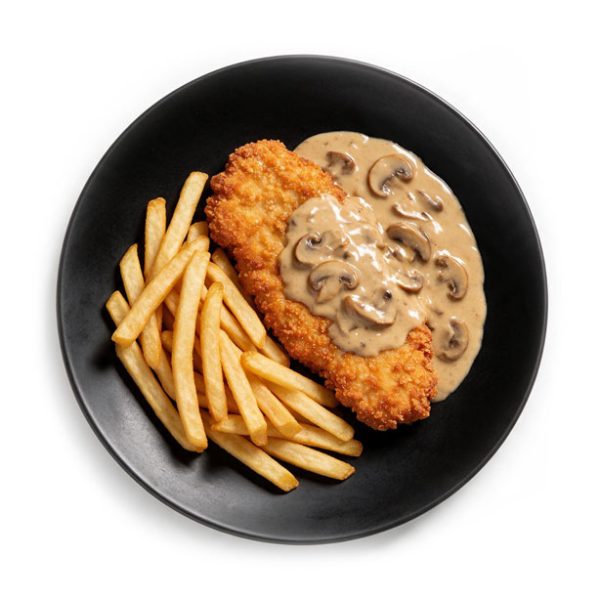 Schweineschnitzel Paniert Pilzrahmsauce
