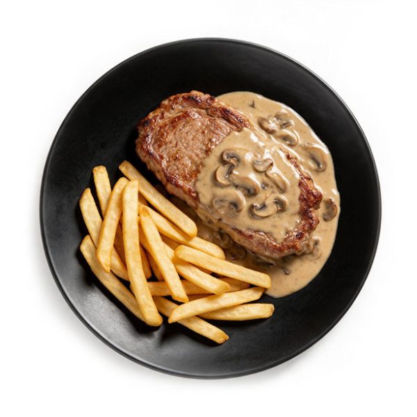 Schweinesteak Pilzrahmsauce